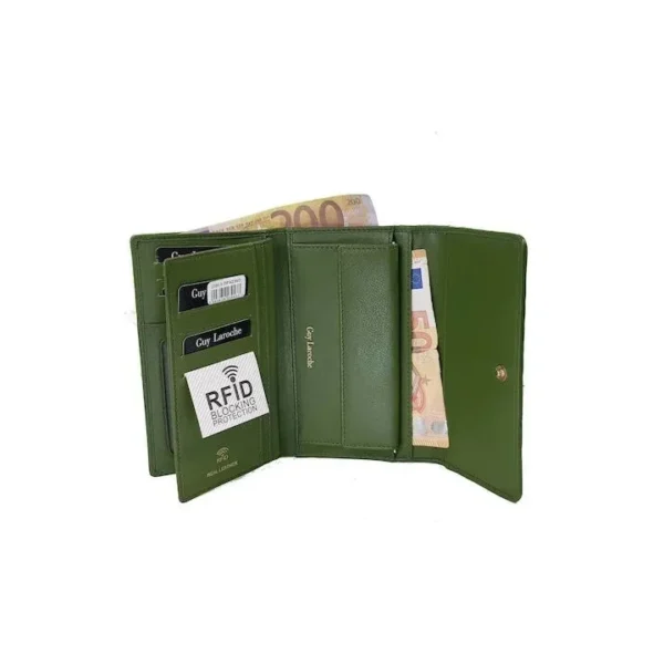 Δερμάτινο Γυναικείο Πορτοφόλι Guy Laroche 23913-green Πράσινο Δέρμα 10