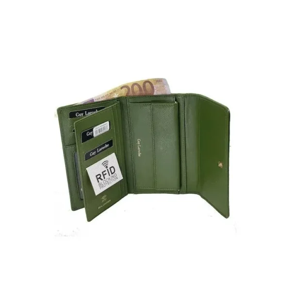 Δερμάτινο Γυναικείο Πορτοφόλι Guy Laroche 23913-green Πράσινο Δέρμα 9