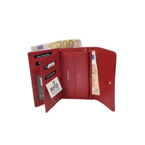Δερμάτινο Γυναικείο Πορτοφόλι Guy Laroche 23913-red Κόκκινο Δέρμα 11