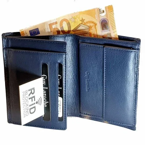 Guy Laroche 37708 Δερμάτινο Ανδρικό Πορτοφόλι  με RFID Μπλε 5 Guy Laroche 37708 Δερμάτινο Ανδρικό Πορτοφόλι  με RFID Μπλε Αντρικά είδη 5