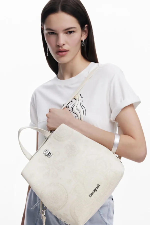 DESIGUAL ΣΑΚΙΔΙΟ ΠΛΑΤΗΣ 25SAKP20/1001 ΜΠΕΖ Γυναικείες τσάντες 9