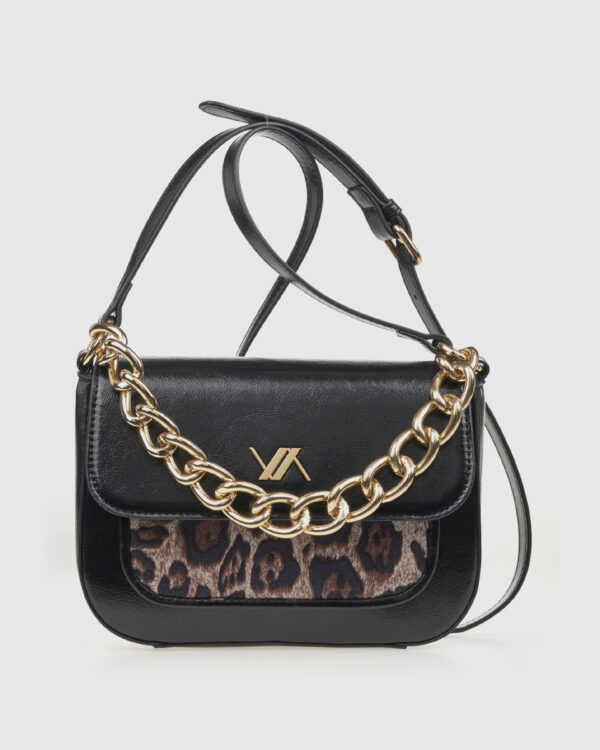 VERDE ΓΥΝΑΙΚΕΙΑ ΤΣΑΝΤΑ ΧΙΑΣΤΙ 16-0008139  ANIMAL PRINT ΜΑΥΡΟ Γυναικείες τσάντες 7