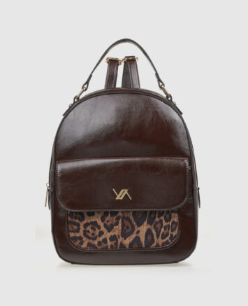 VERDE ΓΥΝΑΙΚΕΙΟ ΣΑΚΙΔΙΟ ΠΛΑΤΗΣ 16-0008140  ANIMAL PRINT ΚΑΦΕ Γυναικείες τσάντες