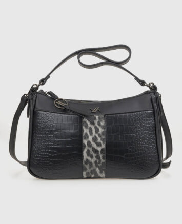 VERDE ΓΥΝΑΙΚΕΙΑ ΤΣΑΝΤΑ ΩΜΟΥ 16-0008318 ANIMAL PRINT ΜΑΥΡΟ Γυναικείες τσάντες