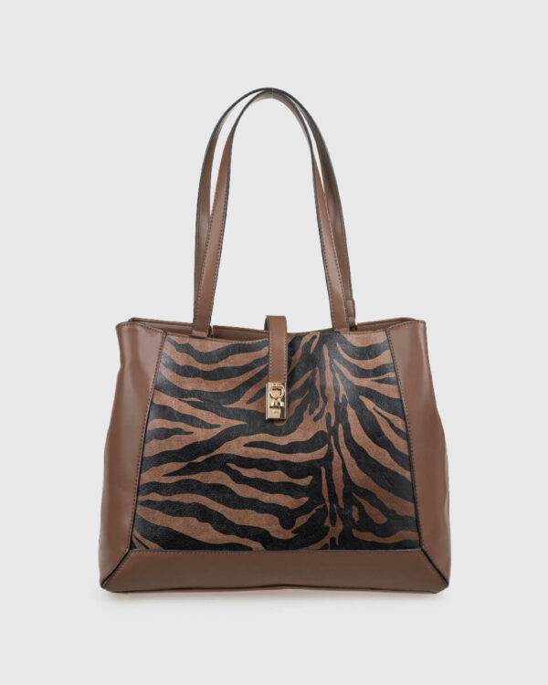 VERDE ΓΥΝΑΙΚΕΙΑ ΤΣΑΝΤΑ ΩΜΟΥ 16-0008324 ANIMAL PRINT ΚΑΦΕ Γυναικείες τσάντες 7