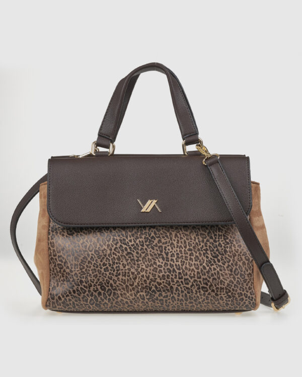VERDE ΓΥΝΑΙΚΕΙΑ ΤΣΑΝΤΑ ΧΕΙΡΟΣ 16-0008175  ANIMAL PRINT ΚΑΦΕ Γυναικεία Τσάντα Χειρός 21