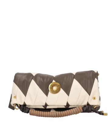 LE PANDORINE ΤΣΑΝΤΑ ΩΜΟΥ PF2518B12 ΕΚΡΟΥ/ΛΑΔΙ