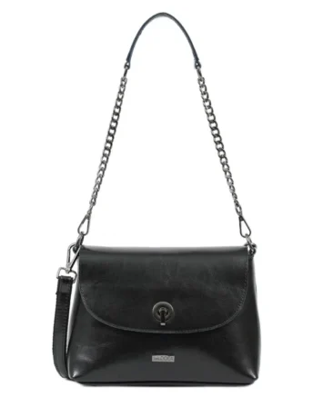 DOCA  ΤΣΑΝΤΑ ΔΕΡΜΑ ΩΜΟΥ ΜΑΥΡΗ 22284 Γυναικείες τσάντες