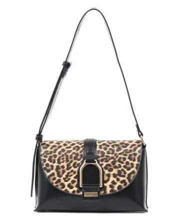 DOCA  ΤΣΑΝΤΑ ΩΜΟΥ ΛΕΟΠΑΡ ΜΑΥΡΗ 22664 Γυναικείες τσάντες
