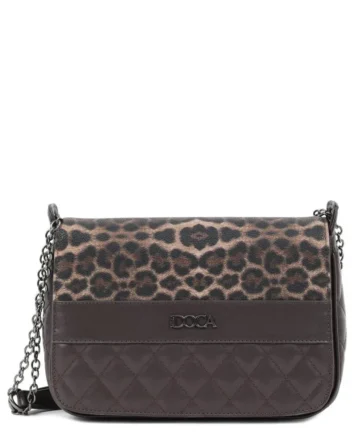 DOCA  ΤΣΑΝΤΑ ΩΜΟΥ ΛΕΟΠΑΡ ΚΑΦΕ 23006 Γυναικείες τσάντες