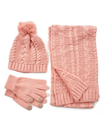 VERDE ΓΥΝΑΙΚΕΙΟ ΚΑΣΚΟΛ +ΣΚΟΥΦΟΣ+ ΓΑΝΤΙΑ 06-1266 ΑΚΡΥΛΙΚΟ ΡΟΖ