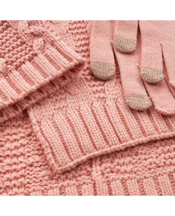 VERDE ΓΥΝΑΙΚΕΙΟ ΚΑΣΚΟΛ +ΣΚΟΥΦΟΣ+ ΓΑΝΤΙΑ 06-1266 ΑΚΡΥΛΙΚΟ ΡΟΖ