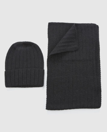 VERDE ΣΕΤ ΚΑΣΚΟΛ ΣΚΟΥΦΟΣ 06-0001289 ΜΑΥΡΟ Σετ κασκόλ σκούφος