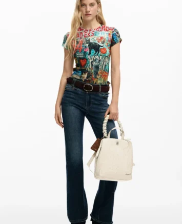 DESIGUAL ΣΑΚΙΔΙΟ ΠΛΑΤΗΣ 26SAKP41/1008 ΕΚΡΟΥ